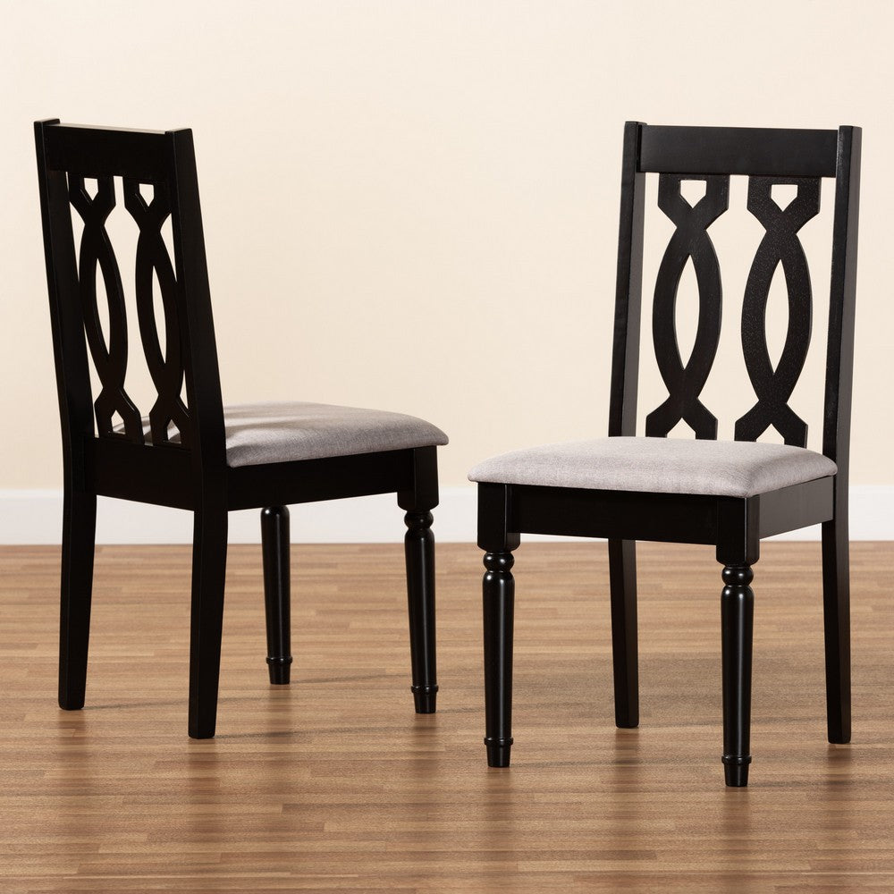 Baxton Studio - Cherese Set of 2 Dining Chairs in Grey/Dark Brown - RH334C-Grey/Dark Brown-DC-2PK view 7