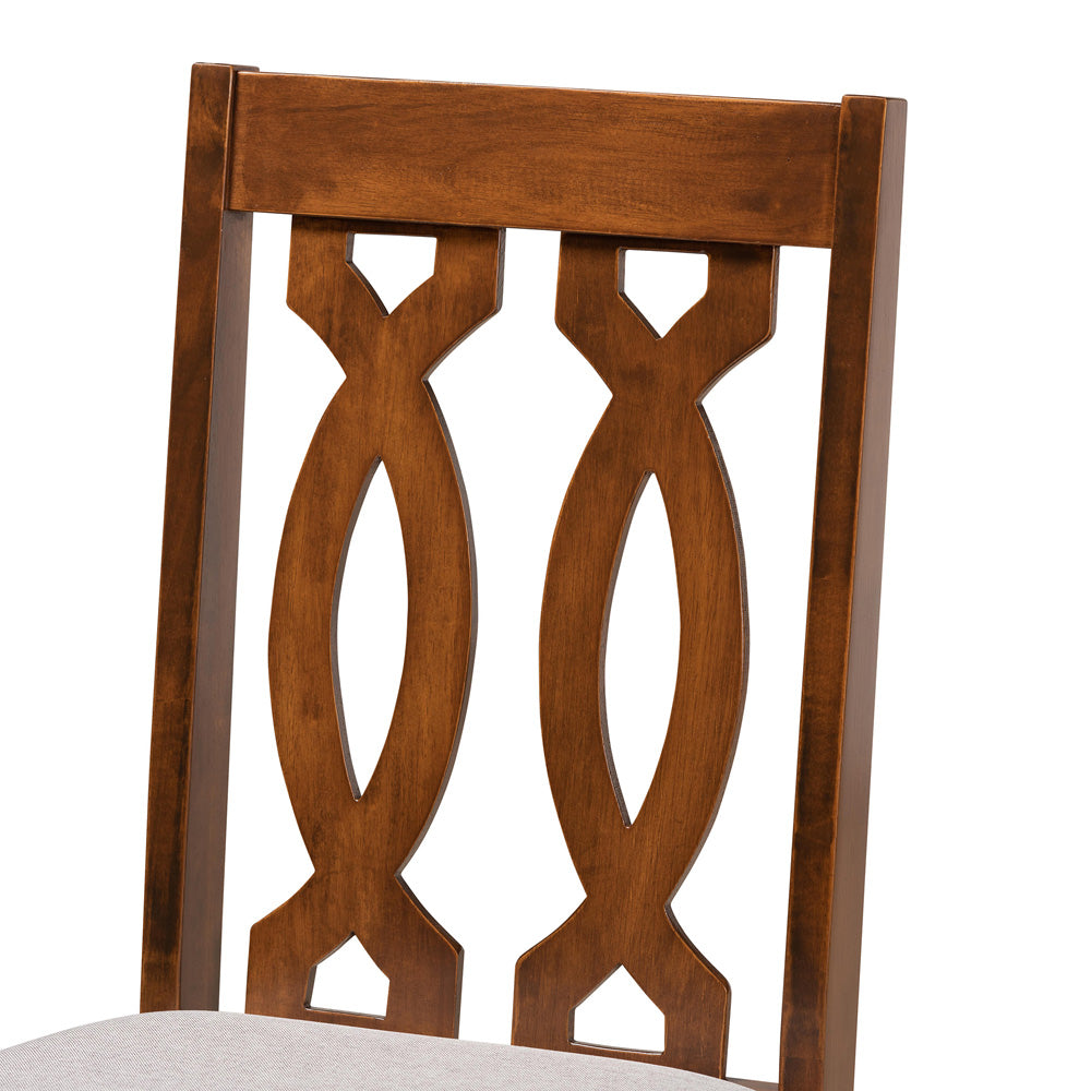 Baxton Studio - Cherese Set of 2 Dining Chairs in Grey/Walnut Brown - RH334C-Grey/Walnut-DC-2PK view 4