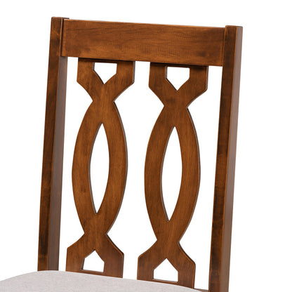 Baxton Studio - Cherese Set of 2 Dining Chairs in Grey/Walnut Brown - RH334C-Grey/Walnut-DC-2PK view 4