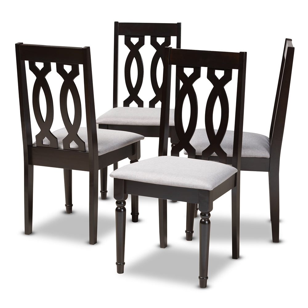 Baxton Studio - Cherese Set of 4 Dining Chairs in Gray/Espresso - RH334C-Grey/Dark Brown-DC-4PK view 1