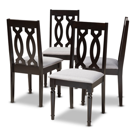 Baxton Studio - Cherese Set of 4 Dining Chairs in Gray/Espresso - RH334C-Grey/Dark Brown-DC-4PK view 1