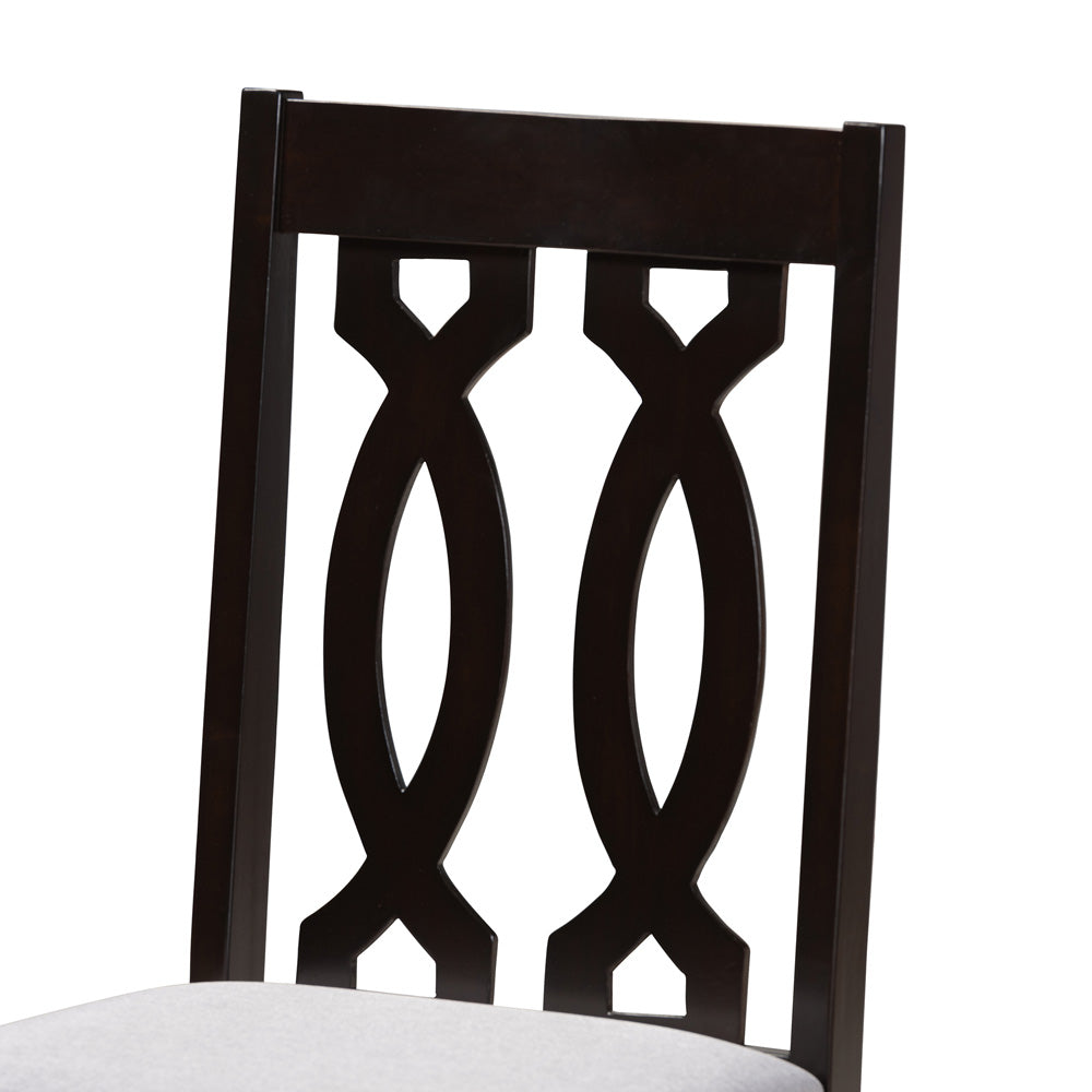 Baxton Studio - Cherese Set of 4 Dining Chairs in Gray/Espresso - RH334C-Grey/Dark Brown-DC-4PK view 3