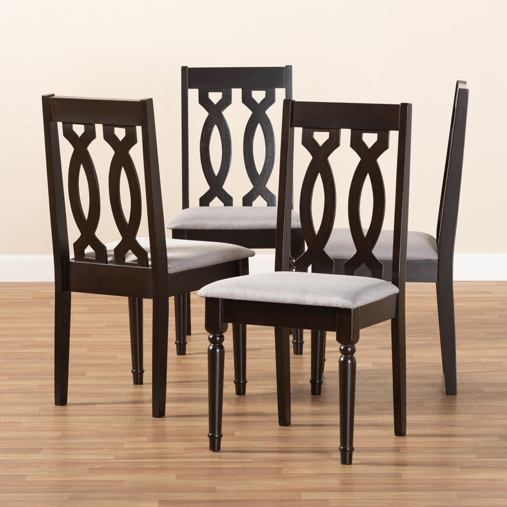 Baxton Studio - Cherese Set of 4 Dining Chairs in Gray/Espresso - RH334C-Grey/Dark Brown-DC-4PK view 4