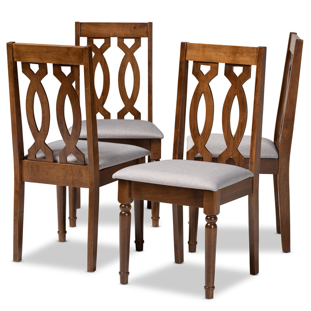 Baxton Studio - Cherese Set of 4 Dining Chairs in Grey/Walnut - RH334C-Grey/Walnut-DC-4PK view 1