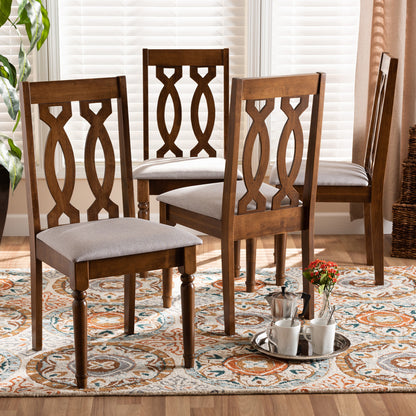Baxton Studio - Cherese Set of 4 Dining Chairs in Grey/Walnut - RH334C-Grey/Walnut-DC-4PK view 4