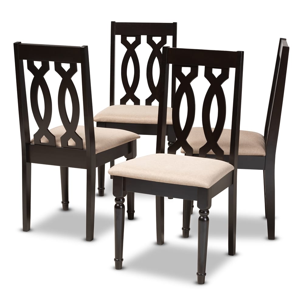 Baxton Studio - Cherese Set of 4 Dining Chairs in Sand/Espresso - RH334C-Sand/Dark Brown-DC-4PK view 1