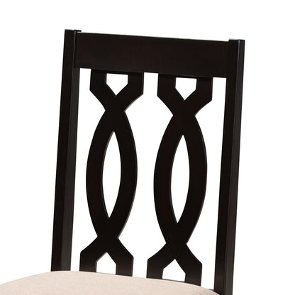 Baxton Studio - Cherese Set of 4 Dining Chairs in Sand/Espresso - RH334C-Sand/Dark Brown-DC-4PK view 3