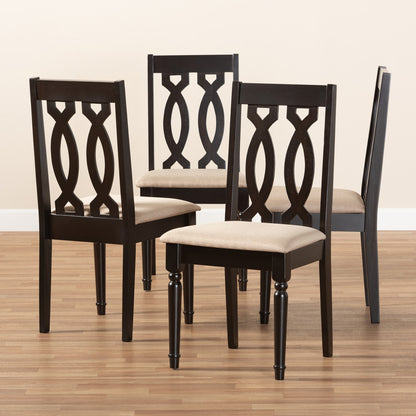 Baxton Studio - Cherese Set of 4 Dining Chairs in Sand/Espresso - RH334C-Sand/Dark Brown-DC-4PK view 4
