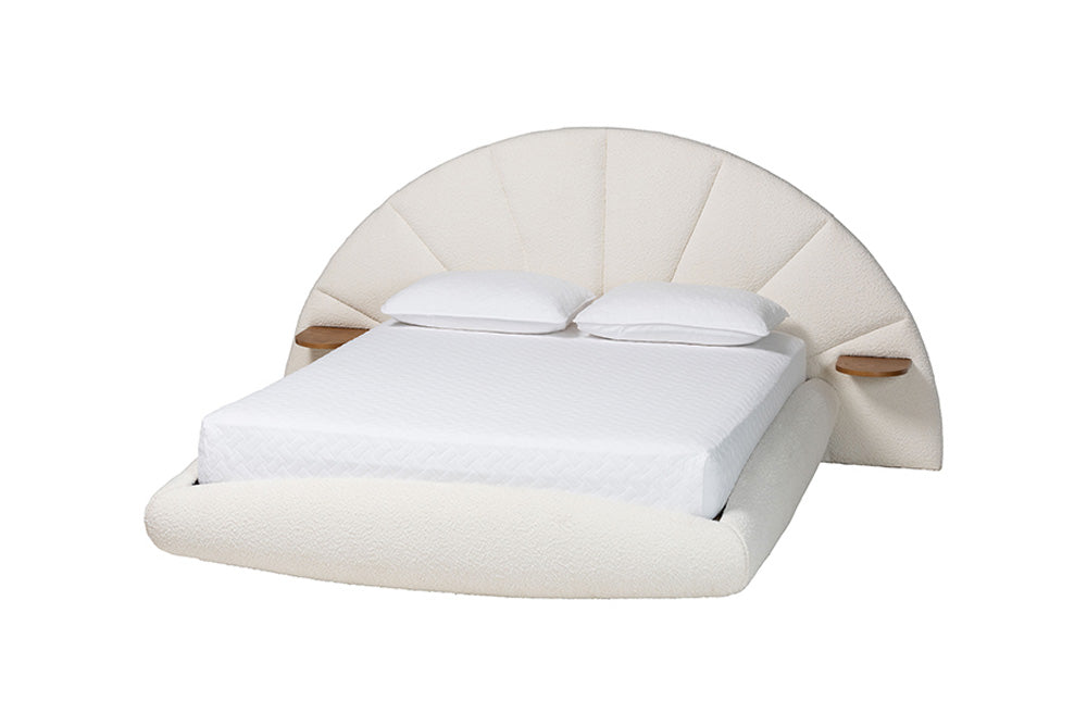 Baxton Studio - Cherise King Size Bed - BBT61326-Floating Bed-Cream-King view 1