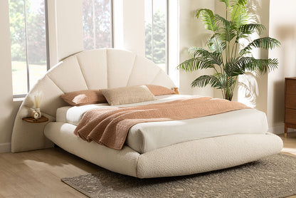 Baxton Studio - Cherise King Size Bed - BBT61326-Floating Bed-Cream-King view 5