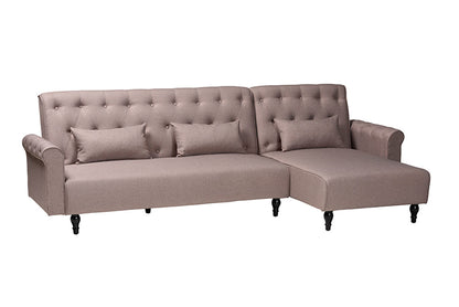 Baxton Studio - Chesterfield Sleeper Sofa - Chesterfield-Clay-RFC view 1