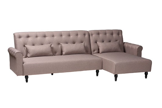 Baxton Studio - Chesterfield Sleeper Sofa - Chesterfield-Clay-RFC view 1