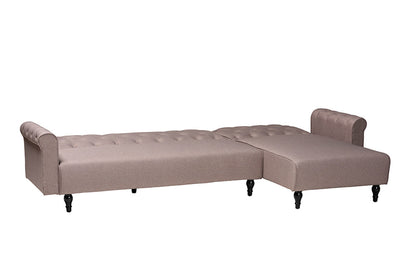 Baxton Studio - Chesterfield Sleeper Sofa - Chesterfield-Clay-RFC view 2