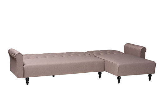 Baxton Studio - Chesterfield Sleeper Sofa - Chesterfield-Clay-RFC view 2