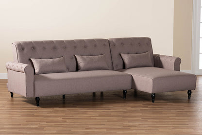 Baxton Studio - Chesterfield Sleeper Sofa - Chesterfield-Clay-RFC view 7