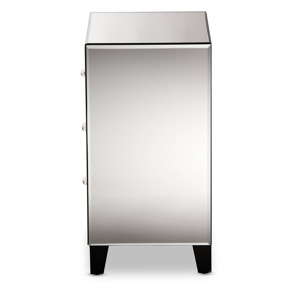 Baxton Studio - Chevron End Table in "Silver" Mirrored - RS1155 view 3