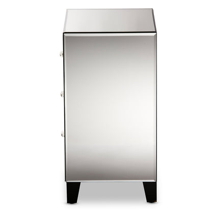 Baxton Studio - Chevron End Table in "Silver" Mirrored - RS1155 view 3