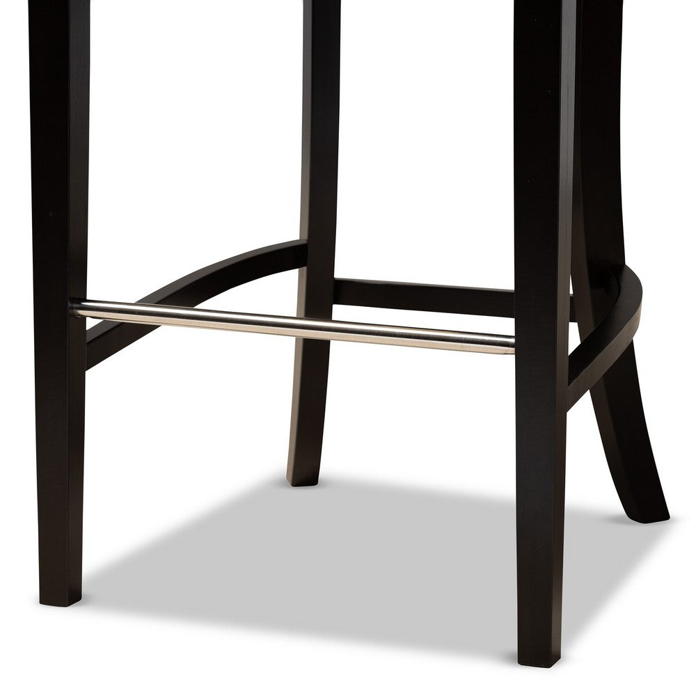 Baxton Studio - Chloe Set of 2 Bar Stools in Navy Blue/Dark Brown - BBT5408B-Navy Blue Velvet/Wenge-BS view 5