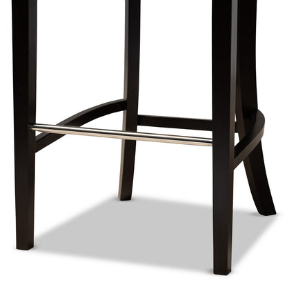 Baxton Studio - Chloe Set of 2 Bar Stools in Navy Blue/Dark Brown - BBT5408B-Navy Blue Velvet/Wenge-BS view 5