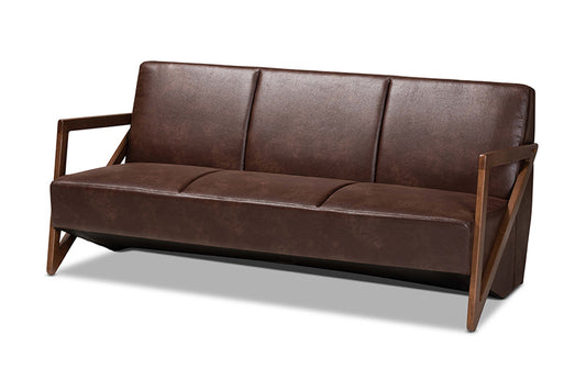 Baxton Studio - Christa Sofa - WM5020-Dark Brown/Walnut-SF view 1