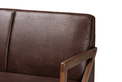 Baxton Studio - Christa Sofa - WM5020-Dark Brown/Walnut-SF view 6