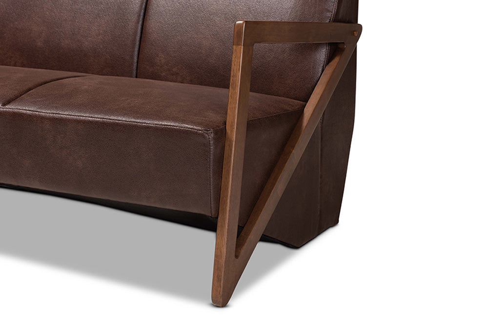 Baxton Studio - Christa Sofa - WM5020-Dark Brown/Walnut-SF view 7