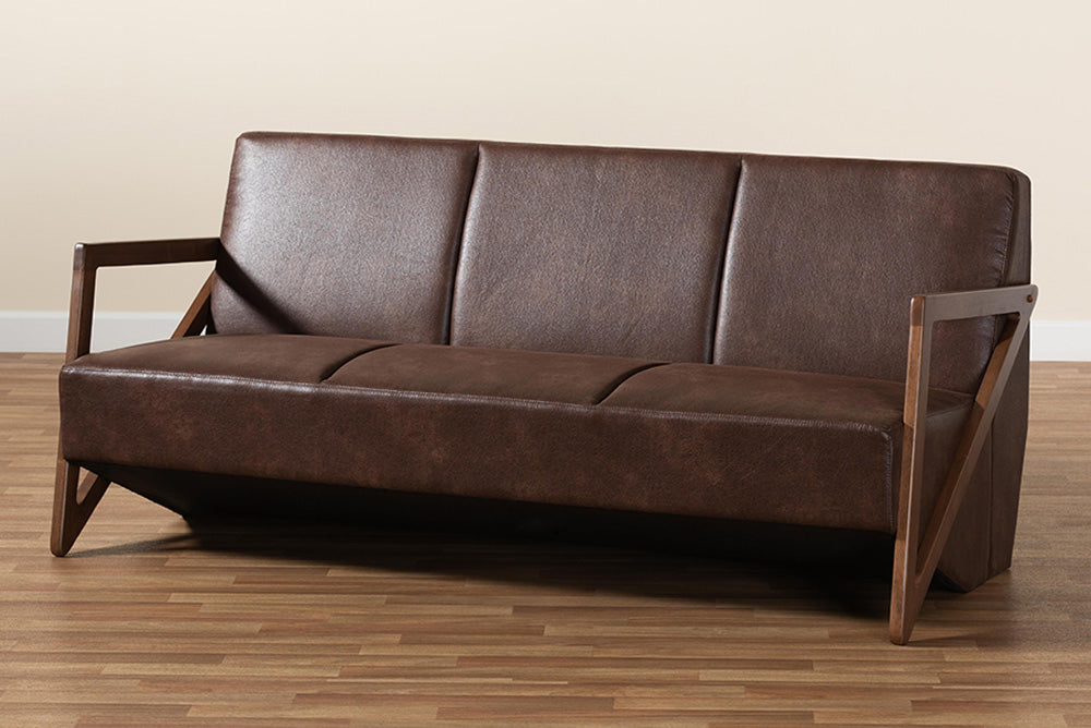 Baxton Studio - Christa Sofa - WM5020-Dark Brown/Walnut-SF view 9