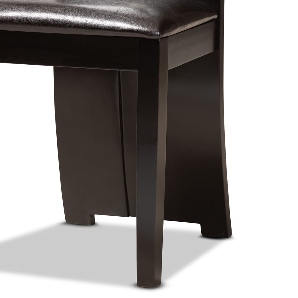 Baxton Studio - Cian Dining Set in Dark Brown/Espresso Brown - Cian-Dark Brown-5PC Dining Set view 6