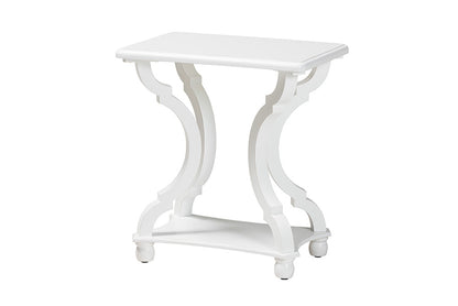 Baxton Studio - Cianna End Table - JY21A025-White-Wooden-ET view 1