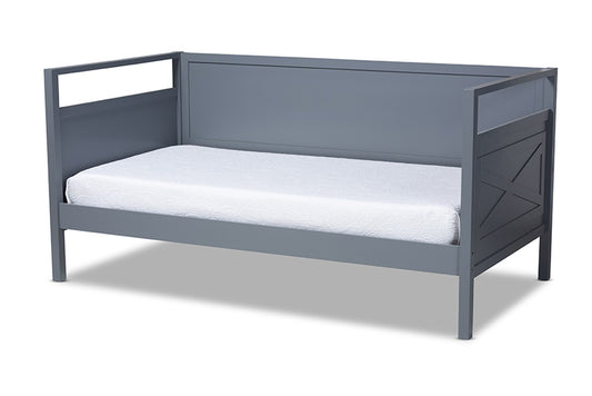Baxton Studio - Cintia Twin Size Daybed - Cintia-Grey-Daybed view 1