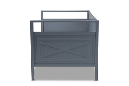 Baxton Studio - Cintia Twin Size Daybed - Cintia-Grey-Daybed view 2