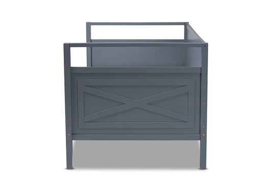 Baxton Studio - Cintia Twin Size Daybed - Cintia-Grey-Daybed view 2