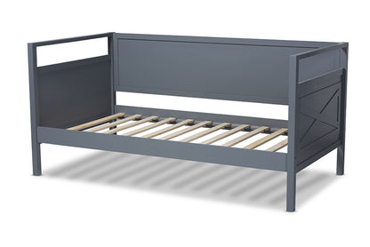 Baxton Studio - Cintia Twin Size Daybed - Cintia-Grey-Daybed view 3