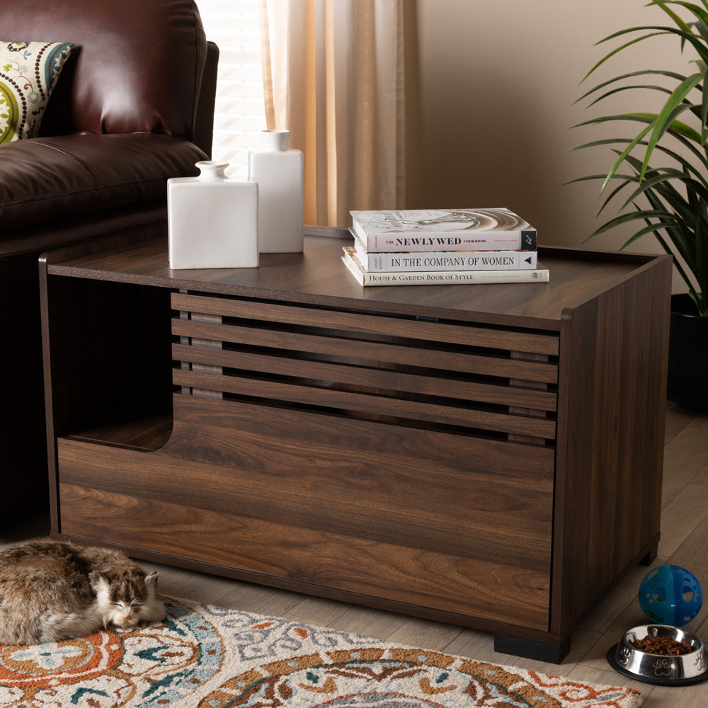 Baxton Studio - Claire Cat House in Brown - SECHC150080WI-Columbia-Cat House view 6