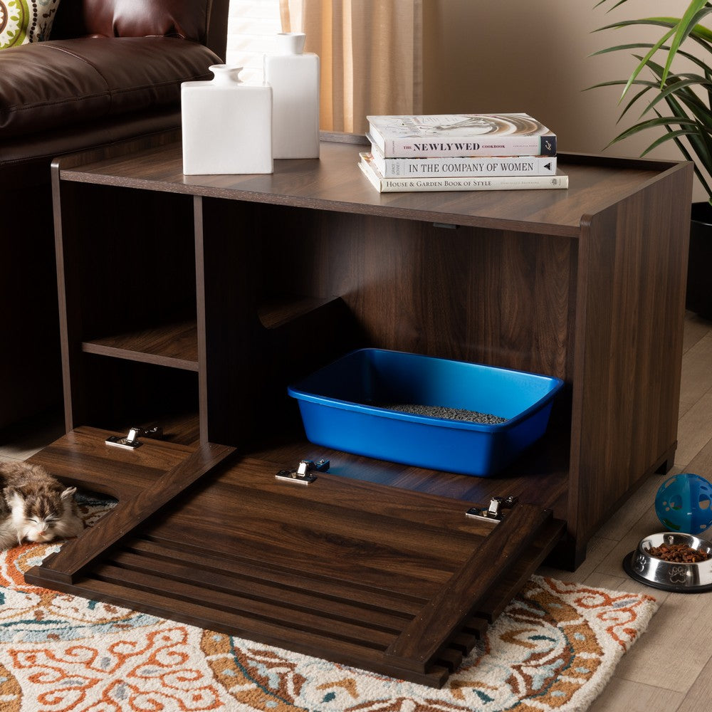 Baxton Studio - Claire Cat House in Brown - SECHC150080WI-Columbia-Cat House view 7