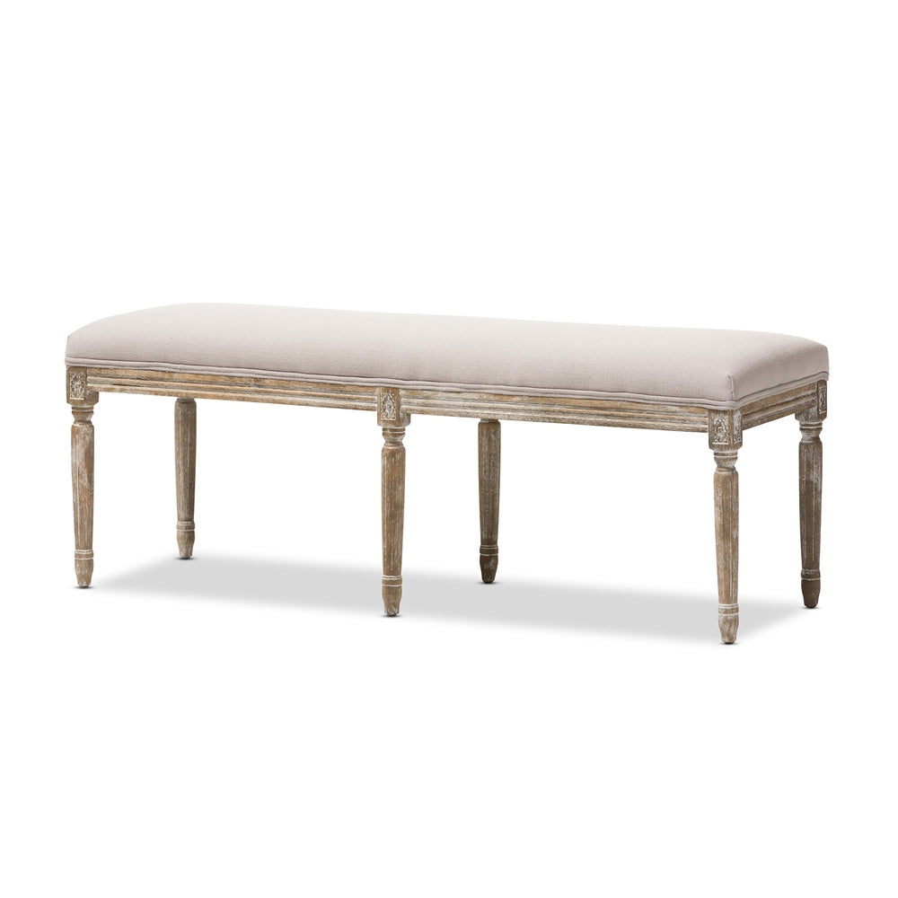 Baxton Studio - Clairette Bench in Beige - TSF-9303-Beige-OTTO view 1