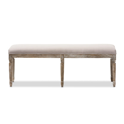 Baxton Studio - Clairette Bench in Beige - TSF-9303-Beige-OTTO view 2