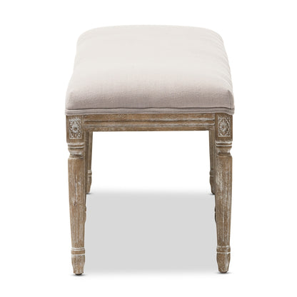 Baxton Studio - Clairette Bench in Beige - TSF-9303-Beige-OTTO view 3