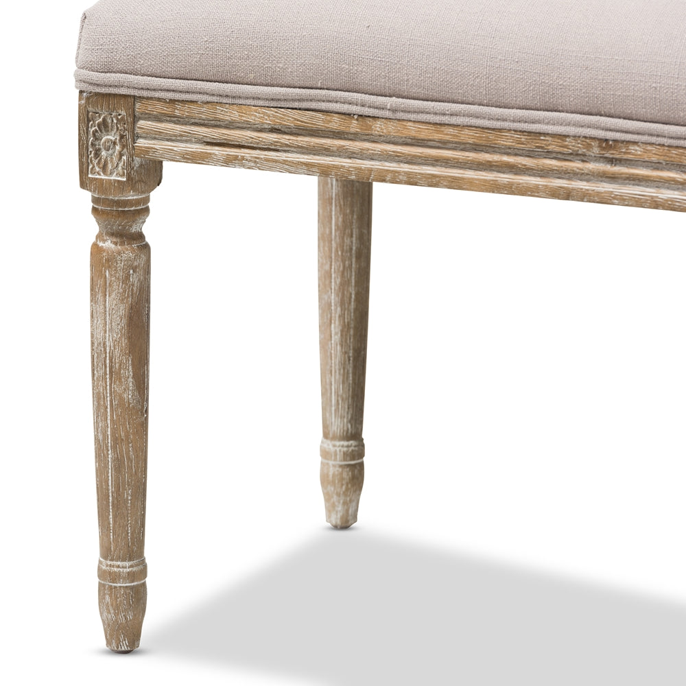 Baxton Studio - Clairette Bench in Beige - TSF-9303-Beige-OTTO view 4