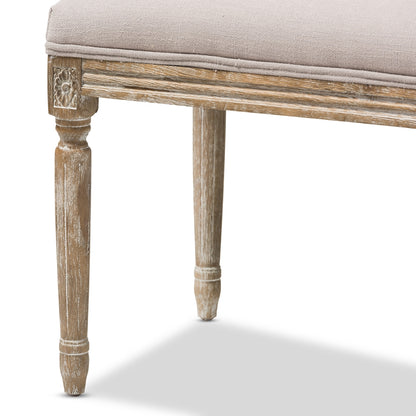Baxton Studio - Clairette Bench in Beige - TSF-9303-Beige-OTTO view 4