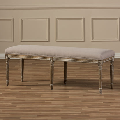 Baxton Studio - Clairette Bench in Beige - TSF-9303-Beige-OTTO view 5