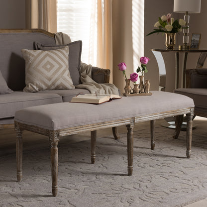Baxton Studio - Clairette Bench in Beige - TSF-9303-Beige-OTTO view 6