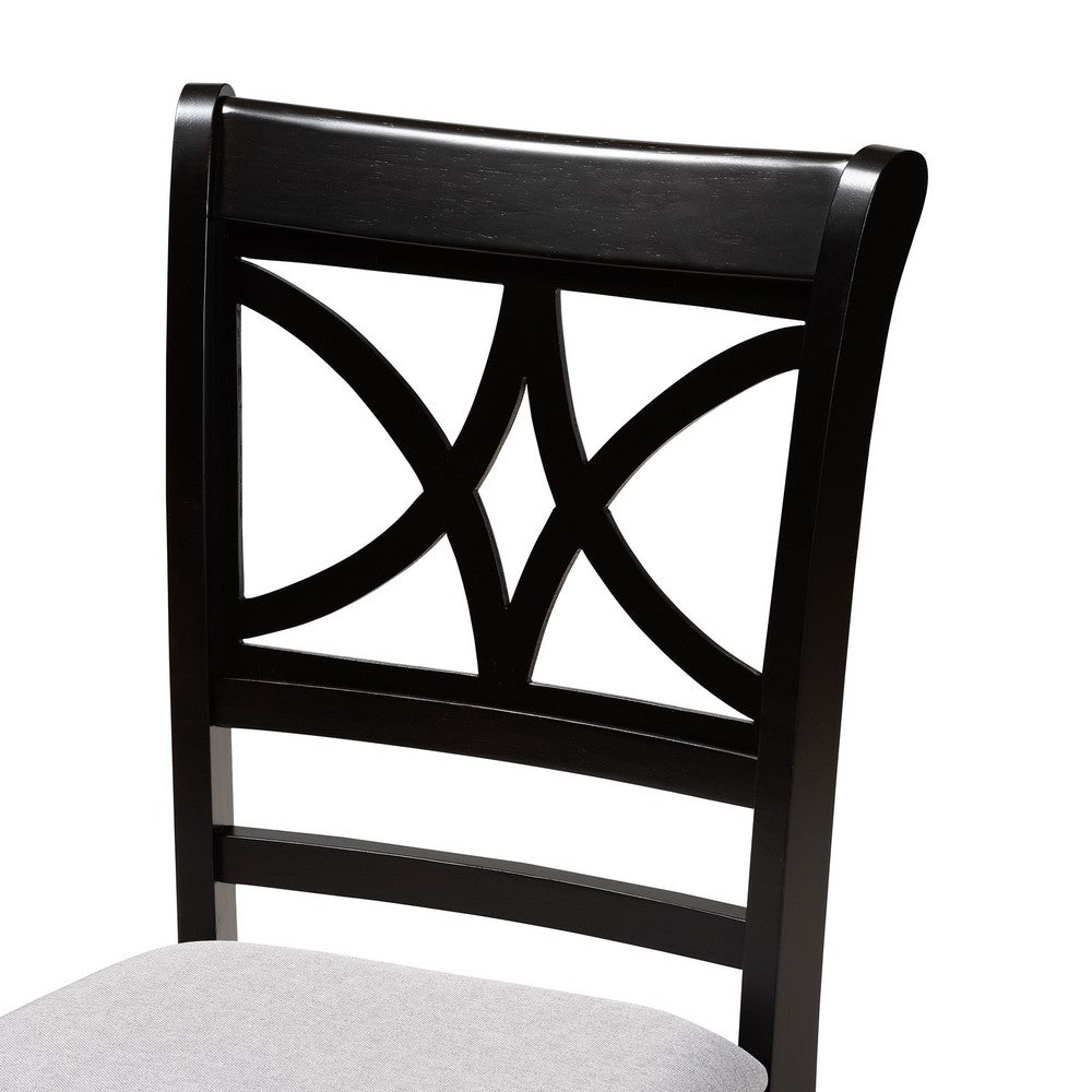 Baxton Studio - Clarke Dining Set in Grey/Espresso Brown - RH329C-Grey/Dark Brown-5PC Dining Set view 5