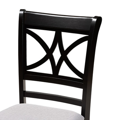 Baxton Studio - Clarke Dining Set in Grey/Espresso Brown - RH329C-Grey/Dark Brown-5PC Dining Set view 5