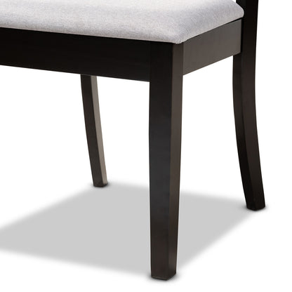 Baxton Studio - Clarke Dining Set in Grey/Espresso Brown - RH329C-Grey/Dark Brown-5PC Dining Set view 6