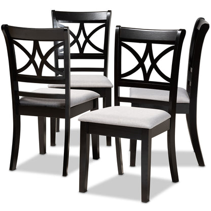 Baxton Studio - Clarke Set of 4 Dining Chairs in Grey/Espresso Brown - RH329C-Grey/Dark Brown-DC-4PK view 1