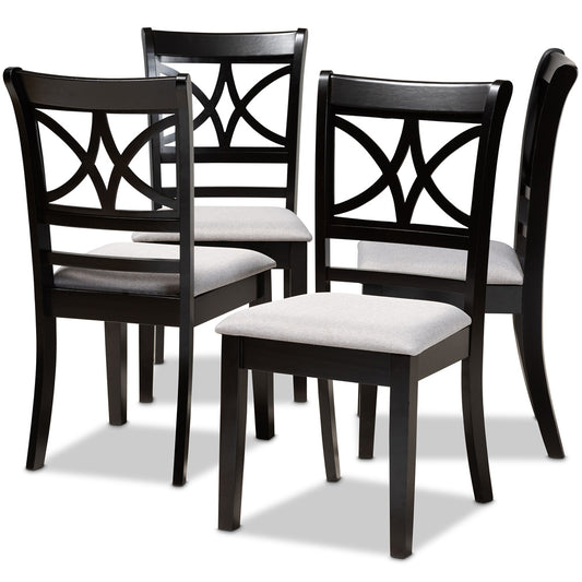 Baxton Studio - Clarke Set of 4 Dining Chairs in Grey/Espresso Brown - RH329C-Grey/Dark Brown-DC-4PK view 1