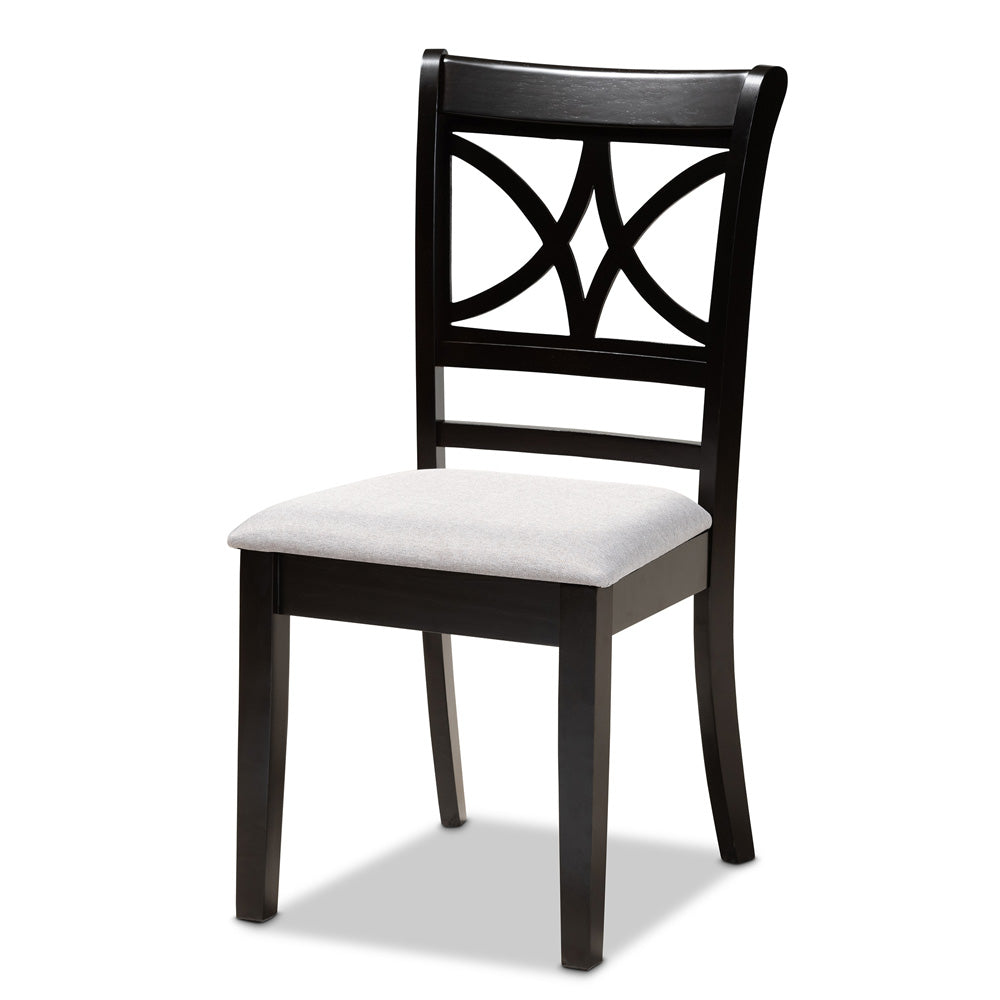 Baxton Studio - Clarke Set of 4 Dining Chairs in Grey/Espresso Brown - RH329C-Grey/Dark Brown-DC-4PK view 2