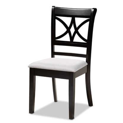 Baxton Studio - Clarke Set of 4 Dining Chairs in Grey/Espresso Brown - RH329C-Grey/Dark Brown-DC-4PK view 2