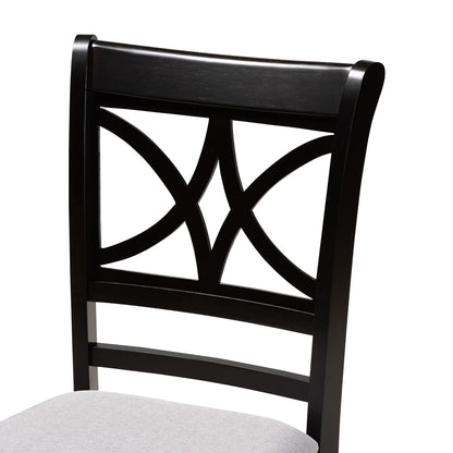 Baxton Studio - Clarke Set of 4 Dining Chairs in Grey/Espresso Brown - RH329C-Grey/Dark Brown-DC-4PK view 3